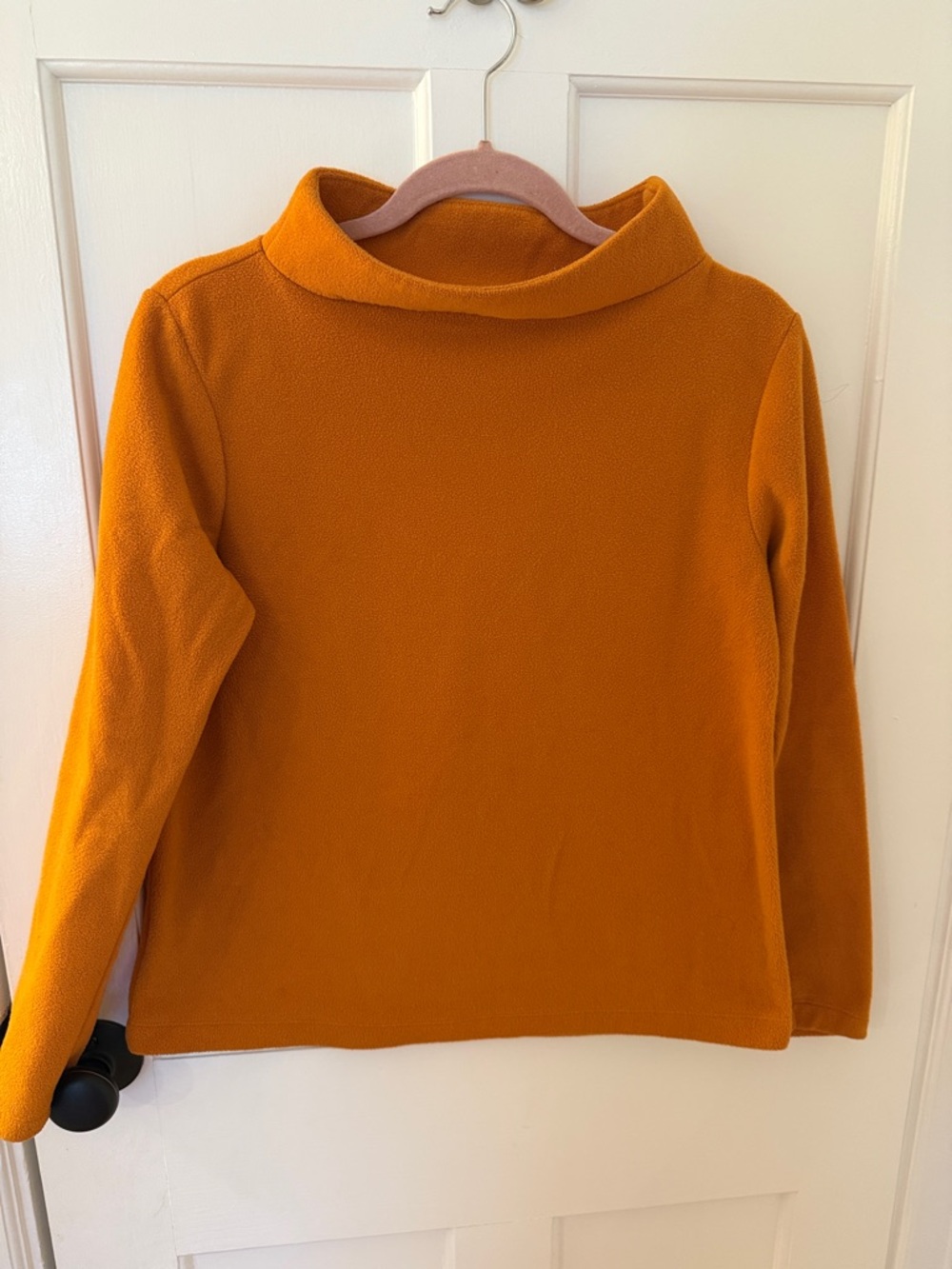 Dudley Stephens Orange Funnel Neck Fleece Top